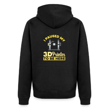3D Drucker 3D Druck - Unisex Premium Bio Zip Hoodie - Schwarz - Hinten - Nico (187cm)
