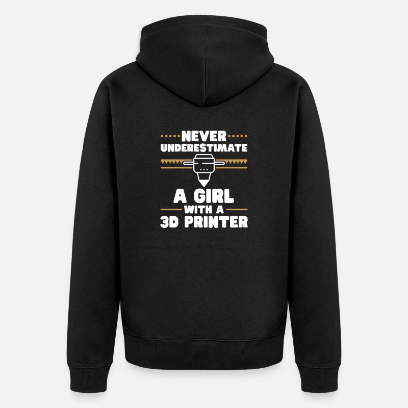 3D Drucker 3D Druck - Unisex Premium Bio Zip Hoodie - Schwarz