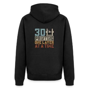 3D Printer 3D Printing - Unisex Premium Organic Zip Hoodie - black - Back - Nico (187cm)