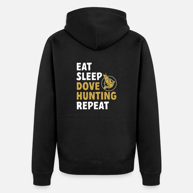 Taubenjäger Taubenjagd Tauben - Unisex Premium Bio Zip Hoodie - Schwarz