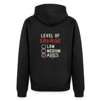 Niveau Sauvage Bélier Drôle Signe Astrologie - Veste à capuche bio Premium Unisexe - noir - Dos - Nico (187cm)