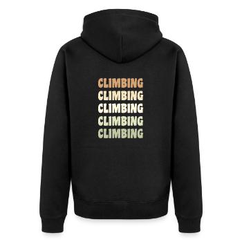 Liebe die Natur Klettern Naturschutz Männer Frauen - Unisex Premium Bio Zip Hoodie - Schwarz - Hinten - Nico (187cm)