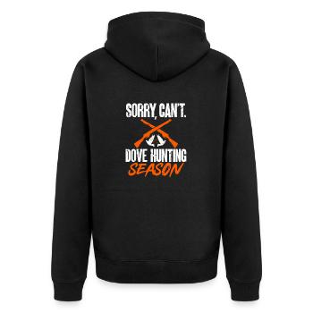 Taubenjäger Taubenjagd Tauben - Unisex Premium Bio Zip Hoodie - Schwarz - Hinten - Nico (187cm)