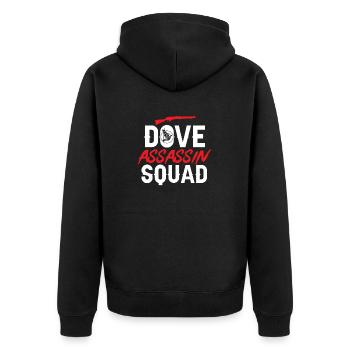 Taubenjäger Taubenjagd Tauben - Unisex Premium Bio Zip Hoodie - Schwarz - Hinten - Nico (187cm)