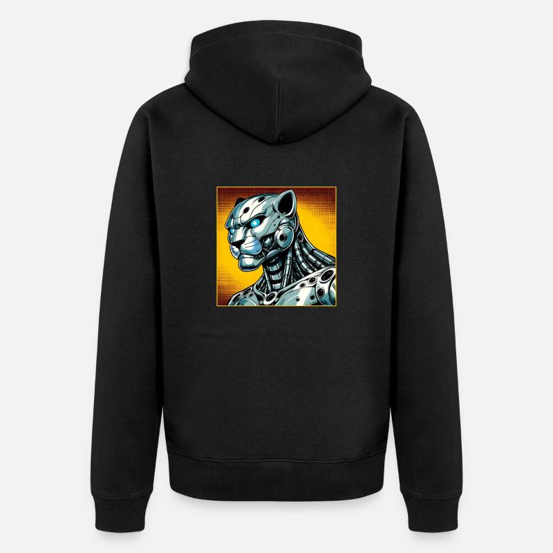Jaguar Robot - Veste à capuche bio Premium Unisexe - noir