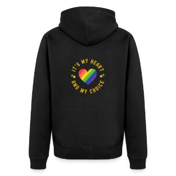 Cute Pride Month My Heart My Choice Celebration - Unisex Premium Organic Zip Hoodie - black - Back - Nico (187cm)