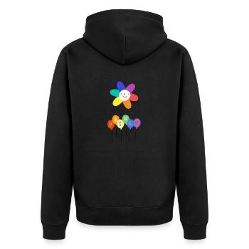 Cute Pride Month Flower And Balloons Celebration - Unisex Premium Organic Zip Hoodie - black - Back - Nico (187cm)