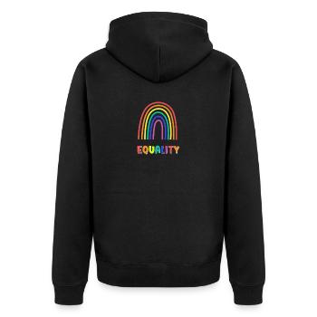 Cute Rainbow Pride Month Equality Celebration - Unisex Premium Organic Zip Hoodie - black - Back - Nico (187cm)