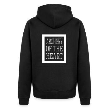relationship goals cool archery safety joke - Unisex Premium Organic Zip Hoodie - black - Back - Nico (187cm)