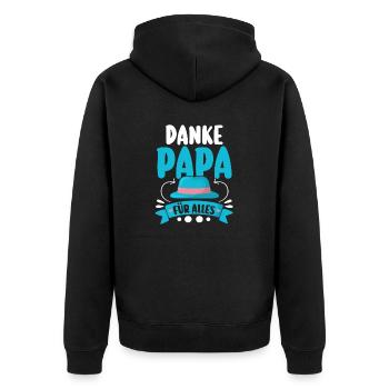 Vater Vatertag Papa - Unisex Premium Bio Zip Hoodie - Schwarz - Hinten - Nico (187cm)