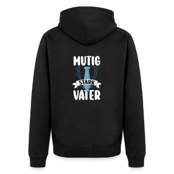 Vater Vatertag Papa - Unisex Premium Bio Zip Hoodie - Schwarz - Hinten - Nico (187cm)