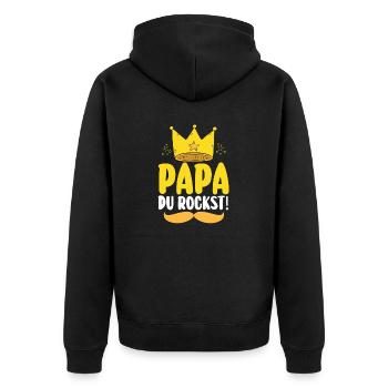 Dad Father's Day Dad - Unisex Premium Organic Zip Hoodie - black - Back - Nico (187cm)