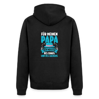 Papa Fête des pères Papa - Veste à capuche bio Premium Unisexe - noir - Dos - Nico (187cm)