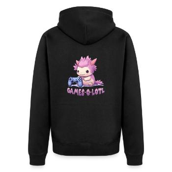 Kawaii Axolotl Gamer T | Anime Gamer T | Axolotl - Veste à capuche bio Premium Unisexe - noir - Dos - Nico (187cm)