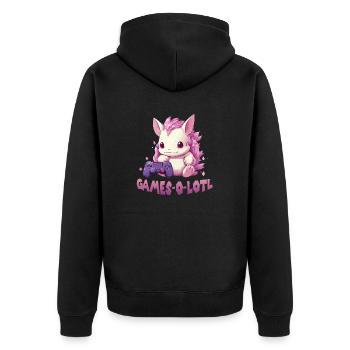Axolotl Gamer Kawaii Stuff Axolotl Otaku Axolotl - Unisex Premium Bio Zip Hoodie - Schwarz - Hinten - Nico (187cm)