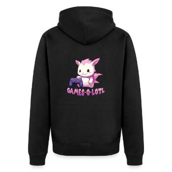 Axolotl T Kawaii Axolotl Gaming amphibians Axolotl - Unisex Premium Organic Zip Hoodie - black - Back - Nico (187cm)