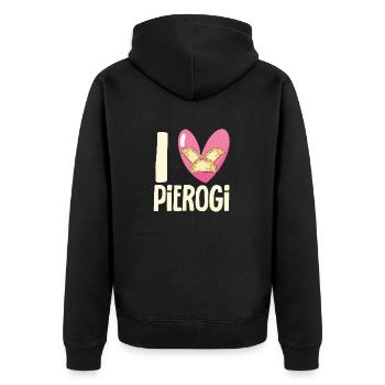 Pierogi polonais - Veste à capuche bio Premium Unisexe - noir - Dos - Nico (187cm)