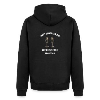 Drôle N’importe Quelle Excuse Pour Le Prosecco Heureux Quel Que Soit Le Jour - Veste à capuche bio Premium Unisexe - noir - Dos - Nico (187cm)