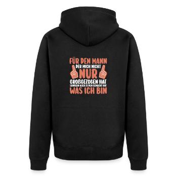 Papa Fête des pères Papa - Veste à capuche bio Premium Unisexe - noir - Dos - Nico (187cm)
