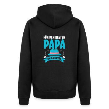 Dad Father's Day Dad - Unisex Premium Organic Zip Hoodie - black - Back - Nico (187cm)