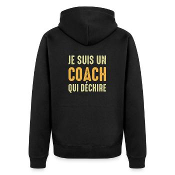 Je suis un coach qui déchire entraineur coach - Veste à capuche bio Premium Unisexe - noir - Dos - Nico (187cm)