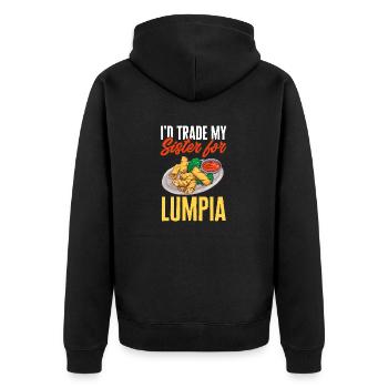 Lumpia Cuisine philippine Philippines - Veste à capuche bio Premium Unisexe - noir - Dos - Nico (187cm)