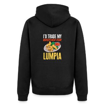 Lumpia Philippinisches Essen Philippinen - Unisex Premium Bio Zip Hoodie - Schwarz - Hinten - Nico (187cm)