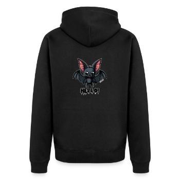 Une petite chauve-souris mignonne dit bonjour - Veste à capuche bio Premium Unisexe - noir - Dos - Nico (187cm)