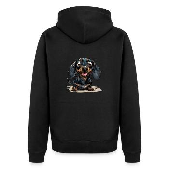 Dackel Kurzhaardackel Hundehalter T Gassi Hunde - Unisex Premium Bio Zip Hoodie - Schwarz - Hinten - Nico (187cm)