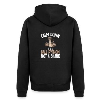 Ball Python Schlange Königspython - Unisex Premium Bio Zip Hoodie - Schwarz - Hinten - Nico (187cm)