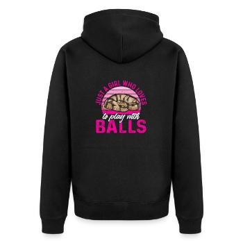 Ball Python Schlange Königspython - Unisex Premium Bio Zip Hoodie - Schwarz - Hinten - Nico (187cm)