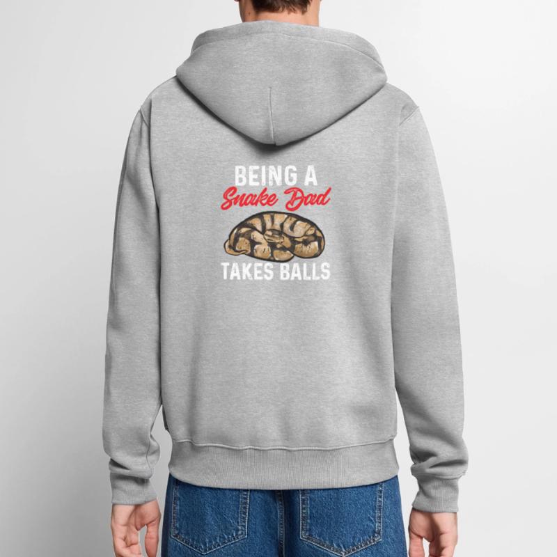 Ball Python Snake King Python Unisex Premium Organic Zip Hoodie