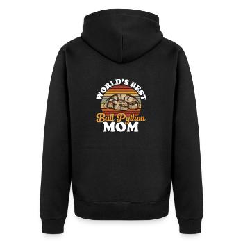 Ball Python Schlange Königspython - Unisex Premium Bio Zip Hoodie - Schwarz - Hinten - Nico (187cm)