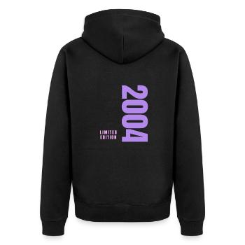 20e anniversaire - Veste à capuche bio Premium Unisexe - noir - Dos - Nico (187cm)