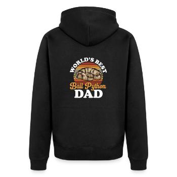 Ball Python Schlange Königspython - Unisex Premium Bio Zip Hoodie - Schwarz - Hinten - Nico (187cm)