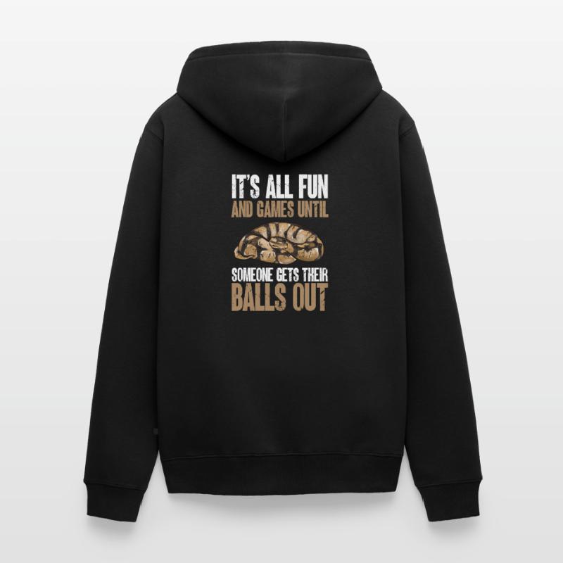 Ball Python Schlange Königspython Unisex Premium Bio Zip Hoodie