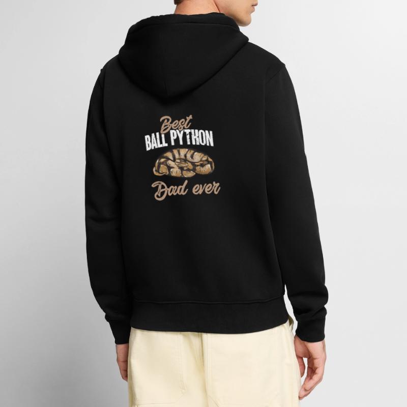 Ball Python Schlange Königspython Unisex Premium Bio Zip Hoodie