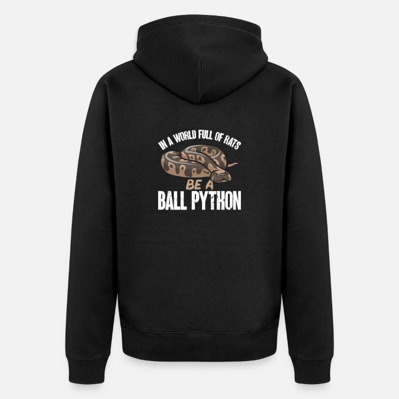 Ball Python Snake King Python - Veste à capuche bio Premium Unisexe - noir