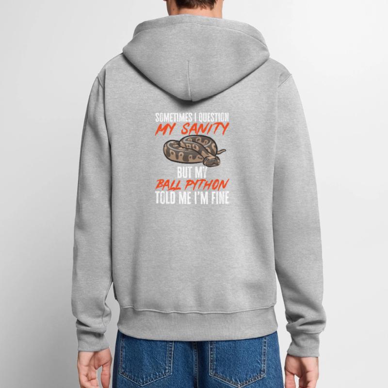 Ball Python Snake King Python Veste à capuche bio Premium Unisexe