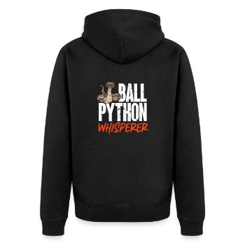 Ball Python Snake King Python - Unisex Premium Organic Zip Hoodie - black - Back - Nico (187cm)