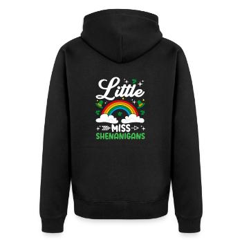 Little Miss Shenanigans Lustiger St. Patricks Day für - Unisex Premium Bio Zip Hoodie - Schwarz - Hinten - Nico (187cm)
