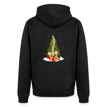 Funny Orthopedic Spine Adjustment Chiropractic - Unisex Premium Organic Zip Hoodie - black - Back - Nico (187cm)