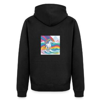 La vie est meilleure à la licorne de l’océan - Veste à capuche bio Premium Unisexe - noir - Dos - Nico (187cm)