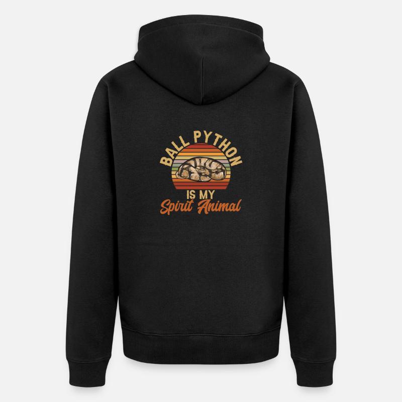 Ball Python Schlange Königspython - Unisex Premium Bio Zip Hoodie - Schwarz