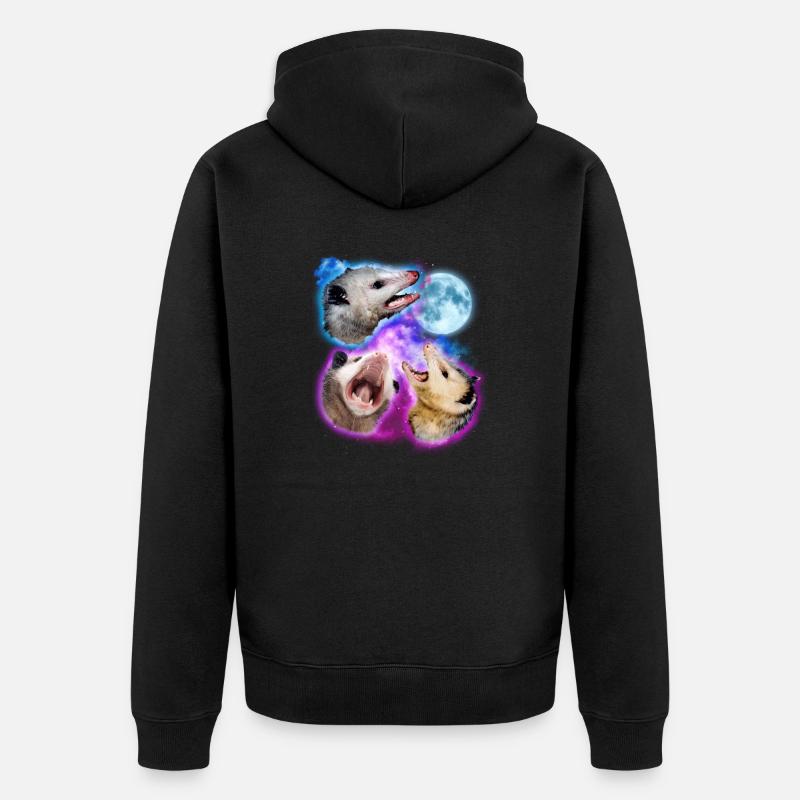 Opossums Dans L’espaceDrôle Opossum Opossum - Veste à capuche bio Premium Unisexe - noir