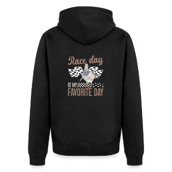 Taubensport Taubenzüchter Brieftaube - Unisex Premium Bio Zip Hoodie - Schwarz - Hinten - Nico (187cm)