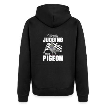 Taubensport Taubenzüchter Brieftaube - Unisex Premium Bio Zip Hoodie - Schwarz - Hinten - Nico (187cm)