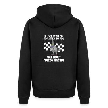 Taubensport Taubenzüchter Brieftaube - Unisex Premium Bio Zip Hoodie - Schwarz - Hinten - Nico (187cm)