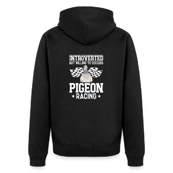 Taubensport Taubenzüchter Brieftaube - Unisex Premium Bio Zip Hoodie - Schwarz - Hinten - Nico (187cm)