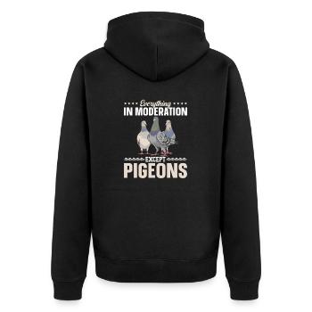 Taubensport Taubenzüchter Brieftaube - Unisex Premium Bio Zip Hoodie - Schwarz - Hinten - Nico (187cm)